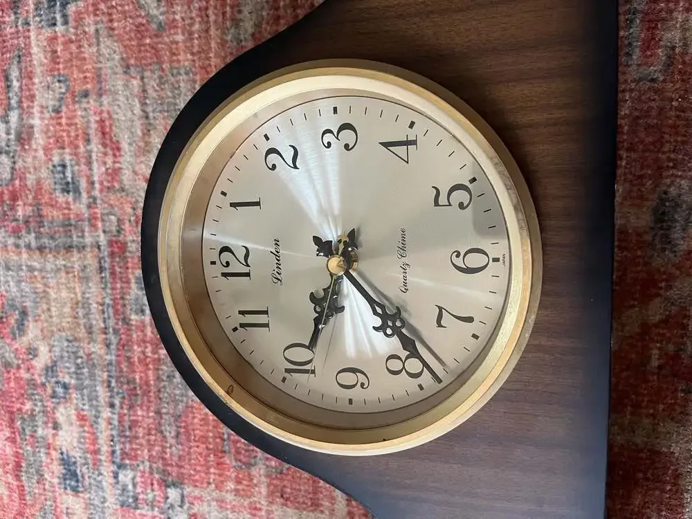 Linden Quartz Chime Tambour Mantel Clock, Wood Case, 17.5